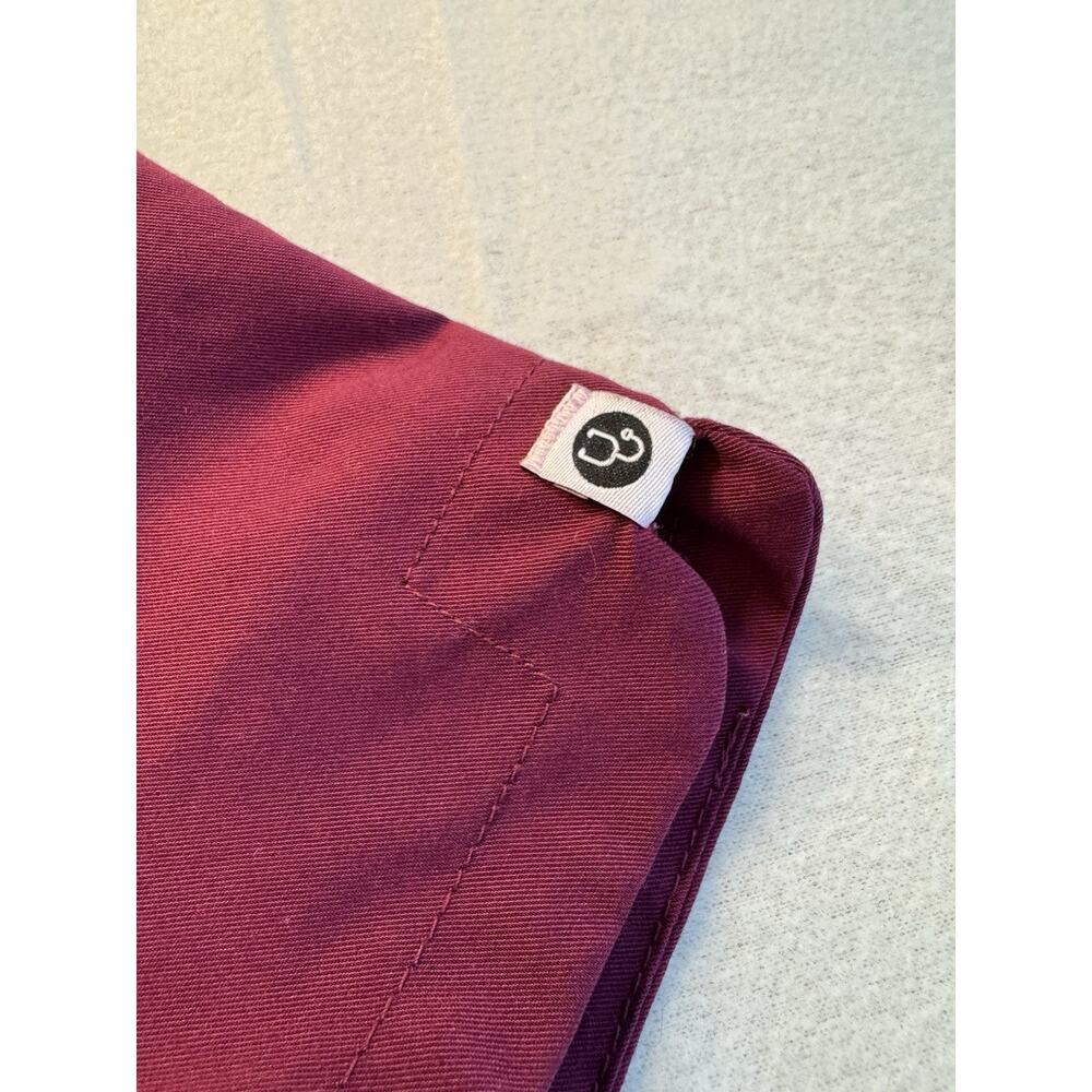 Scrubology Ladies Wine Red Mock Wrap Scrub Top‎ Size Small - Picture 6 of 6